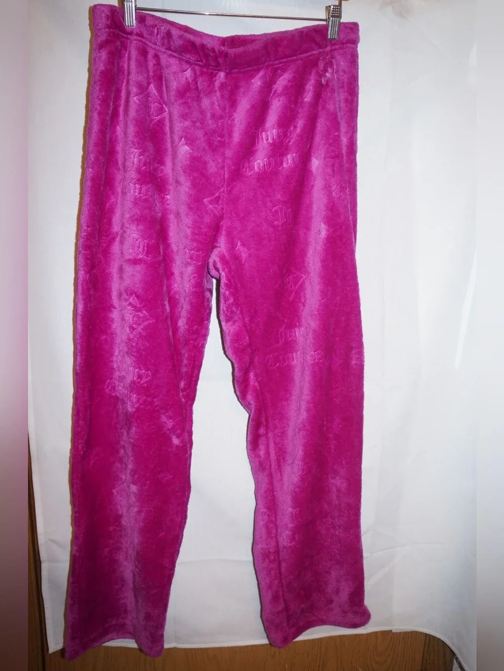 Y2K Juicy Couture Velour Cropped Hoodie Sequins Pink Jumper  Girls XL Sleepwear